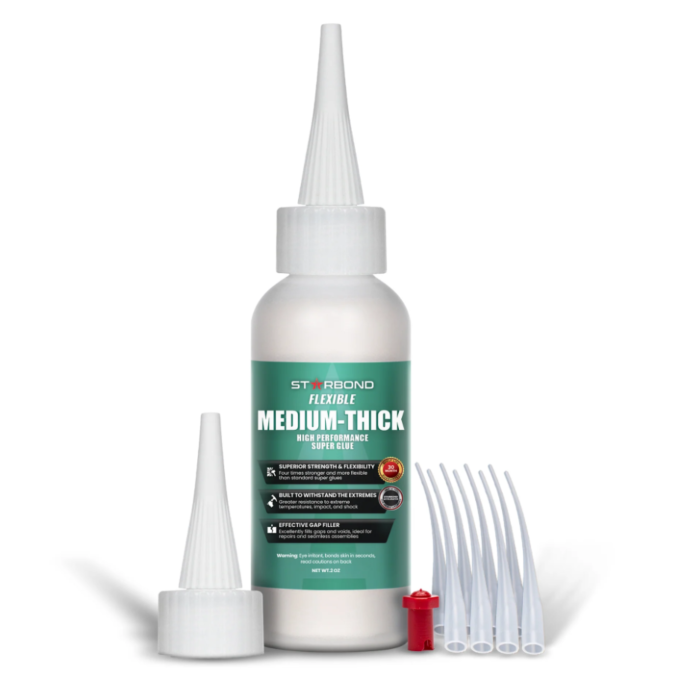 Starbond Flexible Medium-Thick CA Superglue Kit (Clear) 2 oz