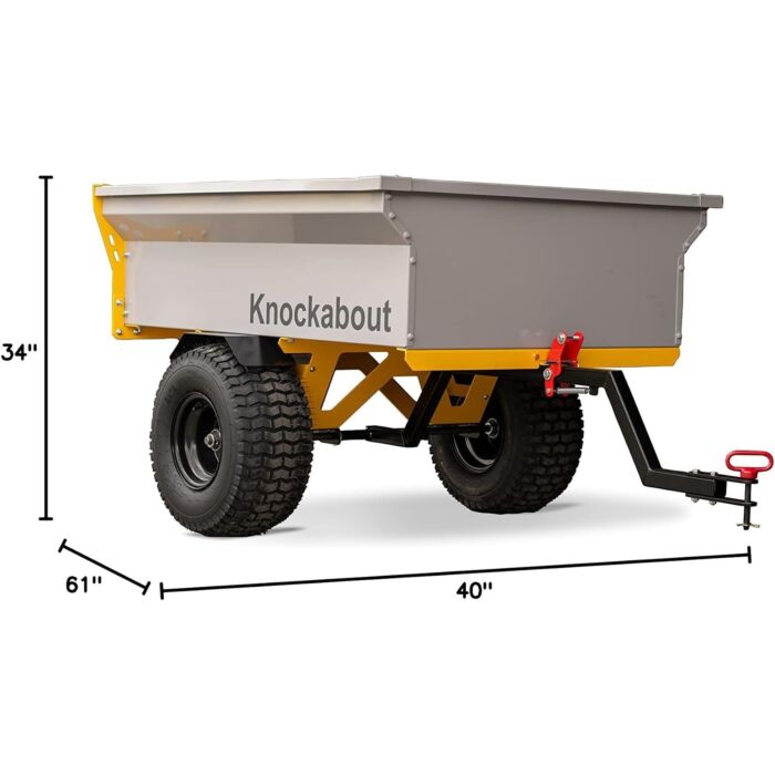 Knockabout 12 cu-ft 1200 lb Garden Tractor Tow-Behind Dump Trailer