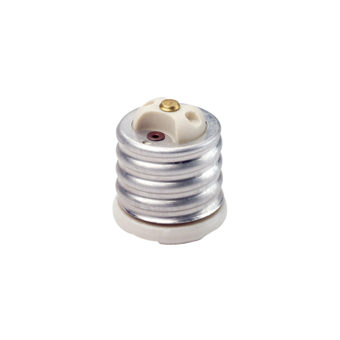 Leviton Mogul-Medium Base, One-Piece, Adapters and Extensions, Incandescent, Glazed Porcelain Lampholder,  , To Be Used in Porcelain Sockets Only - White