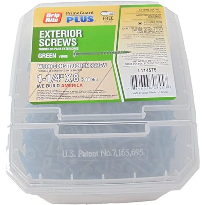 Grip-Rite Deck Screw 1-1/4" 5lb PG Green