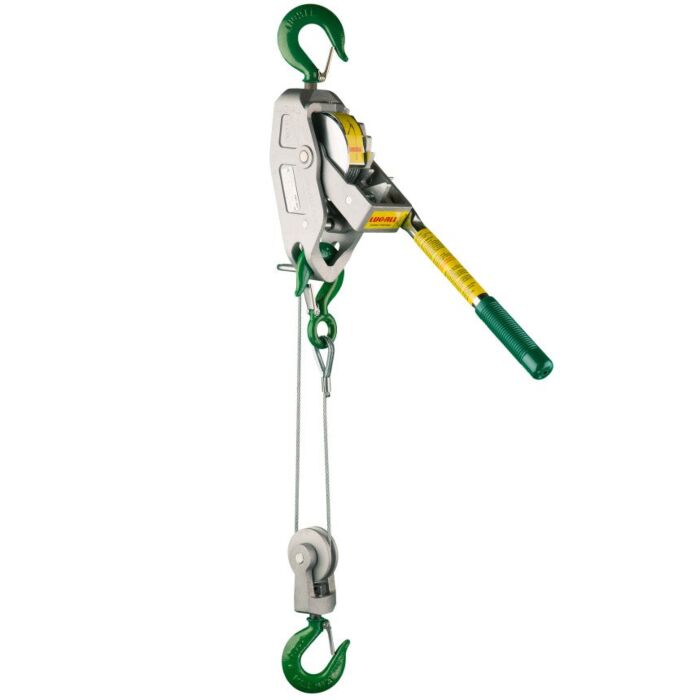 Lug-All 0.75 ton 750 lb Heavy Duty Ratcheting Cable Hoist