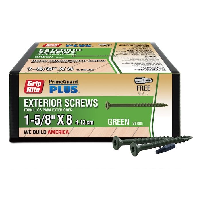 Grip-Rite T25 Star Deck Screw (Green - 1 lb) #8 x 1-5/8 in.