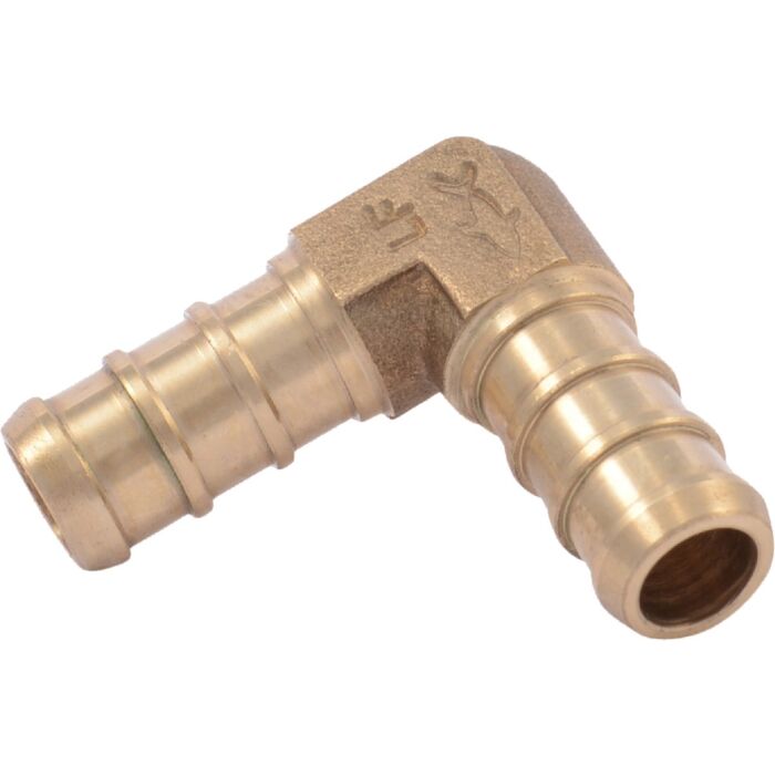 SHARKBITE SharkBite 3/8 In. x 3/8 In. Barb 90 Deg. Brass PEX Elbow (1/4 Bend)