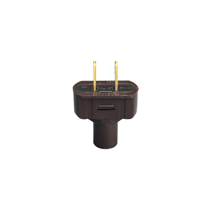 Leviton 15 Amp Non-Polarized Plug, Non-Grounding, Brown
