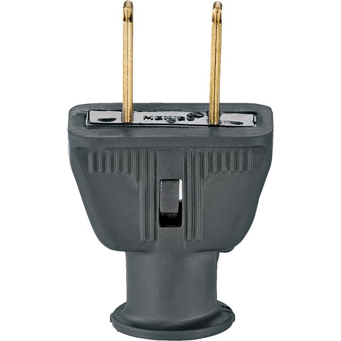 Leviton 15 Amp Non-Polarized Plug, Non-Grounding, Black