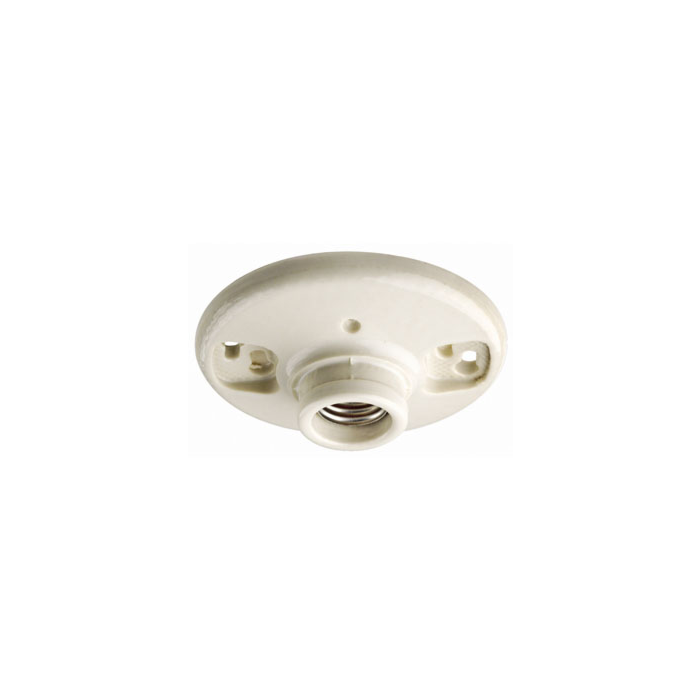 Leviton One-Piece Glazed Porcelain Outlet Box Mount, Aluminum, White
