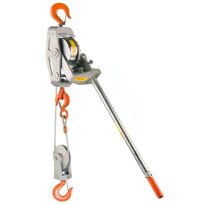 Lug-All 3 ton 3000 lb 15 ft Single Line 7 ft Double Line Heavy Duty Ratcheting Cable Hoist/Puller