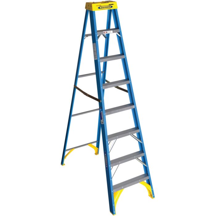 Werner Type I Fiberglass Step Ladder - 8 ft