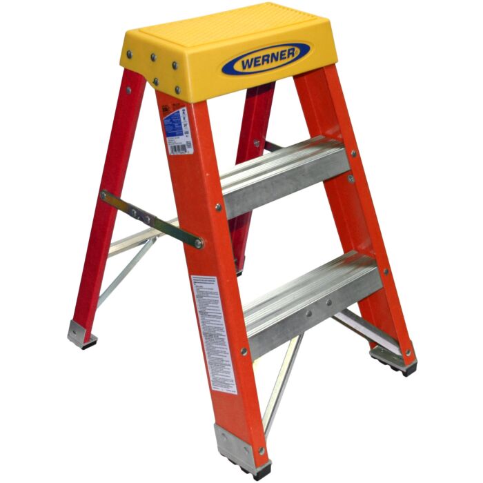 Werner Type IA Fiberglass Step Stool - 2 ft
