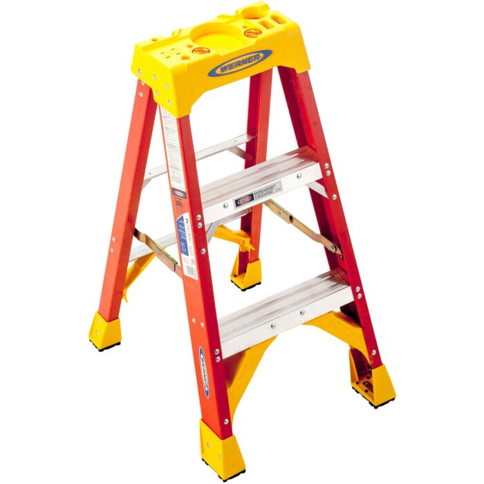 Werner Type IA Fiberglass Step Ladder - 3 ft