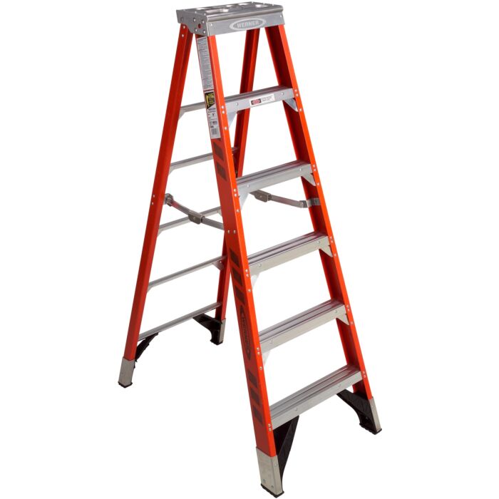 Werner Type IAA Fiberglass Step Ladder - 6 ft