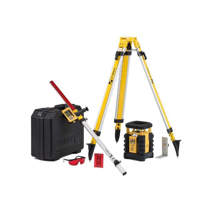 Stabila 16-1/2 in L x 19 in H x 9-1/2 in W 9 AA Self-Leveling Dual Slope Rotating Laser Level