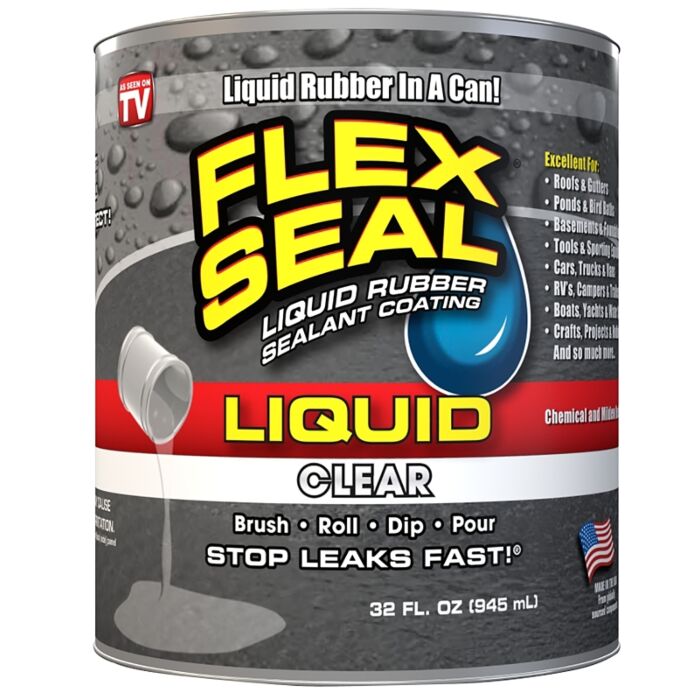 Flex Seal Liquid Rubber Sealant (Clear) 1 qt