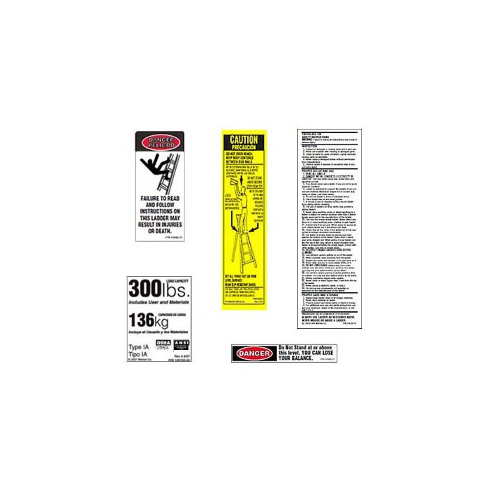 Werner Fiberglass Stepladder/Platform Ladder LeanSafe Ladder Label