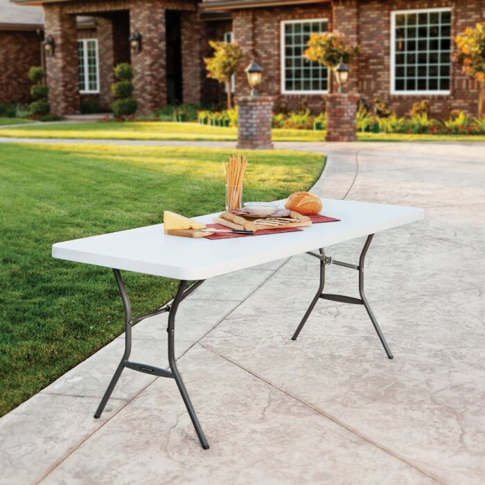 Lifetime 6 Ft. x 30 In. White Granite Light Commercial Grade Folding Table