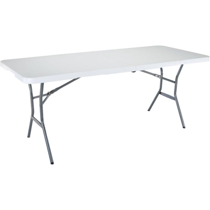 Lifetime Products Lifetime 6 Ft. x 30 In. White Granite Light Commercial Fold-In-Half Table