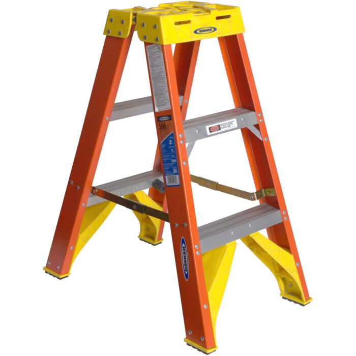 Werner Type IA Fiberglass Twin Ladder - 3 ft