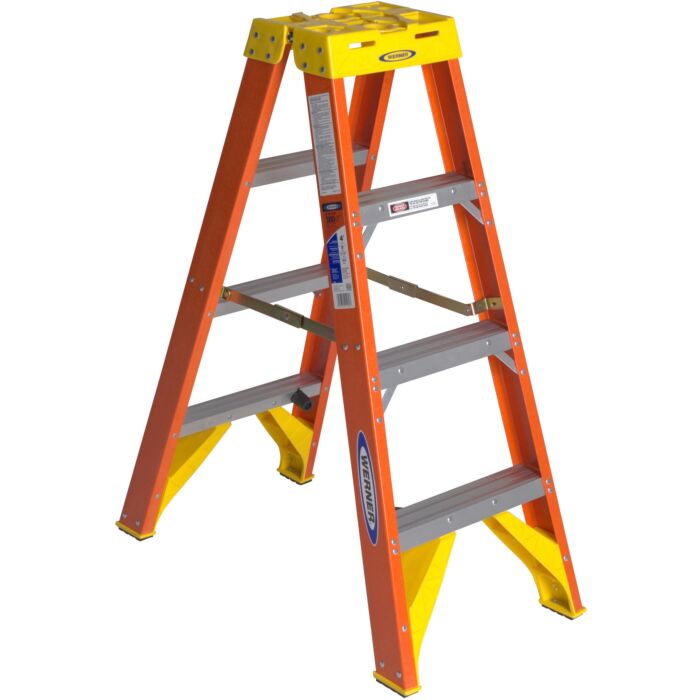 Werner Type IA Fiberglass Twin Ladder - 4 ft