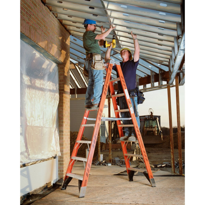Werner Type IA Fiberglass Twin Ladder - 14 ft