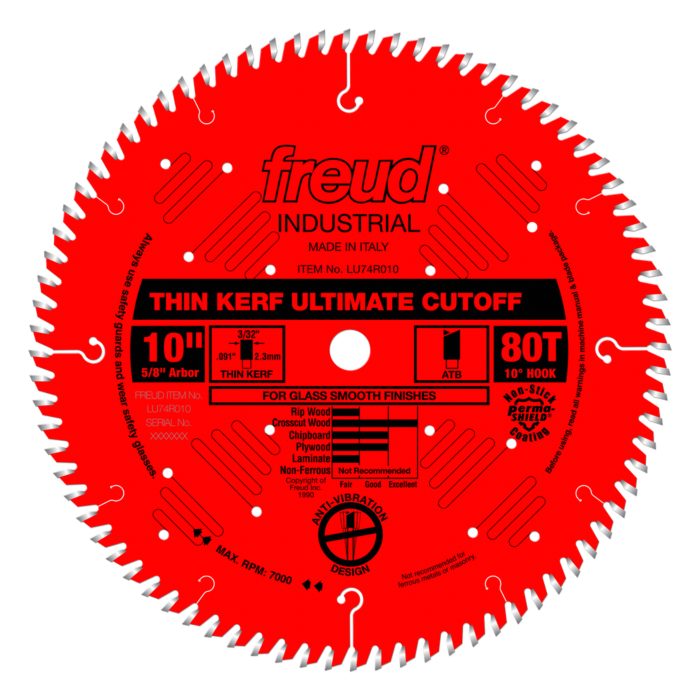 Freud Tools Thin Kerf Ultimate Cut-Off Blade - 10 in.