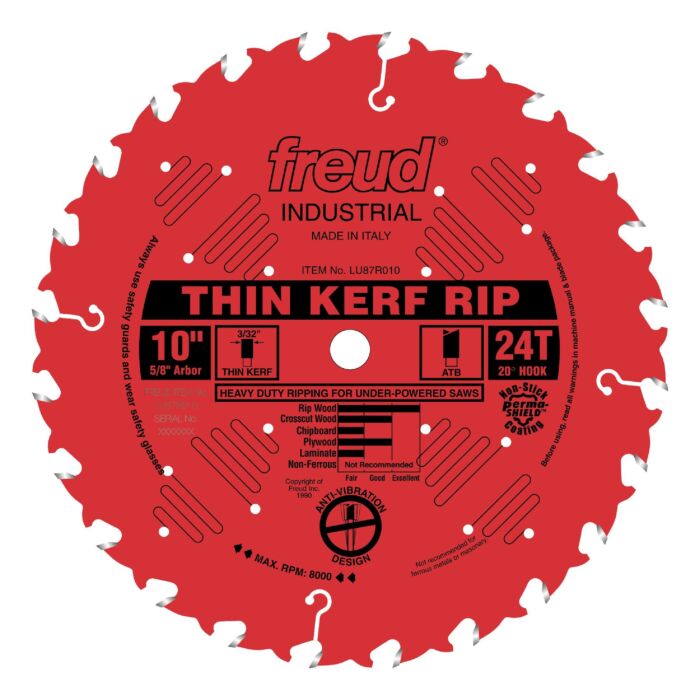Freud Tools Thin Kerf Rip Blade - 10 in.