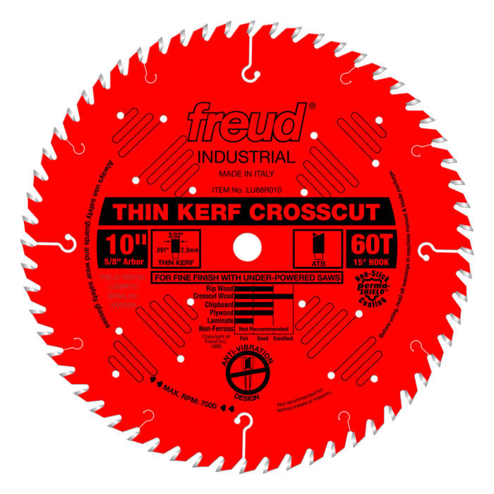 Freud Tools Thin Kerf Fine Finish Crosscut Blade - 10 in.