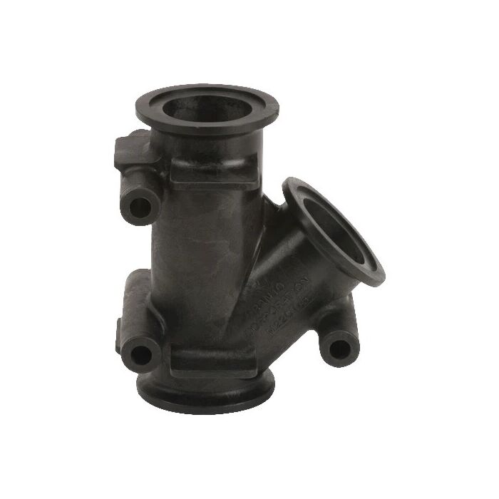 Banjo 2" Full Port Y Flange with 3/4" Female NPT Gauge Port, 45deg Poly Fitting