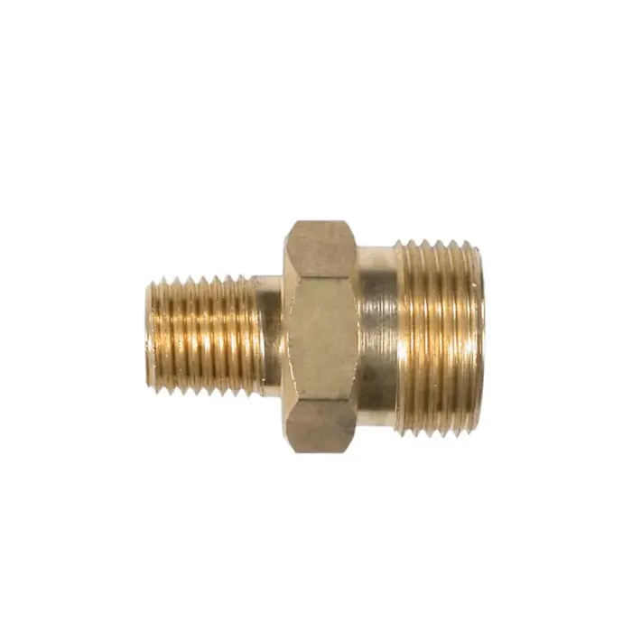 BE 1/4" Male NPT x M22 Male Brass Twist Adapter