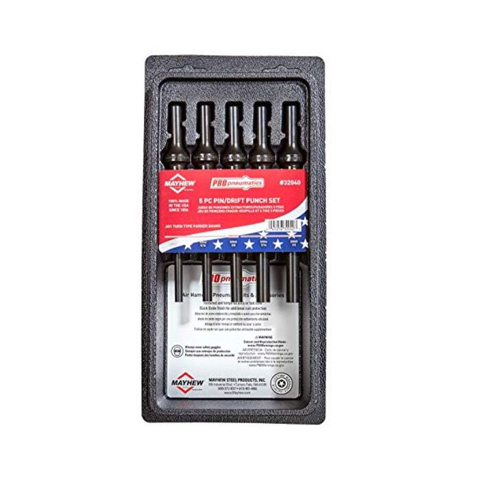 MAYHEW® Pin Punch SAE 5pc Set Pneumatic