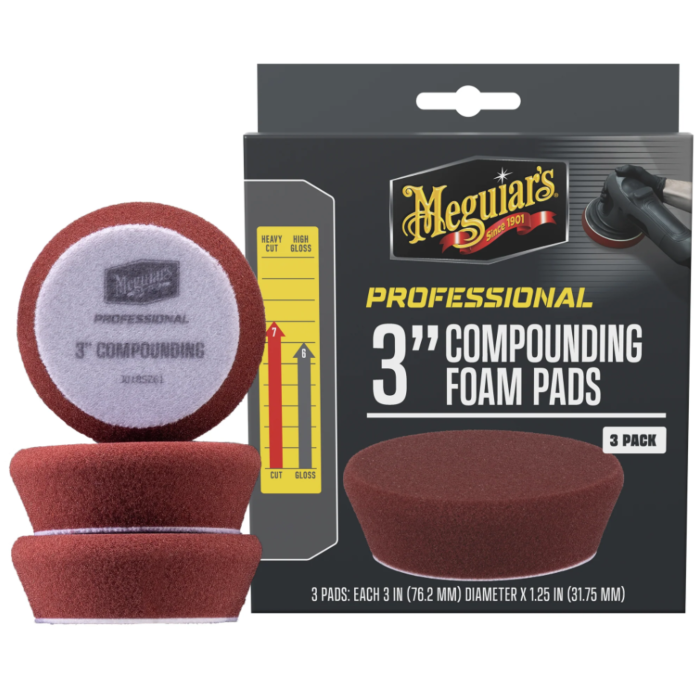 Meguiars Professional Foam Compounding Pads (Red - 3pk) 3 in.
