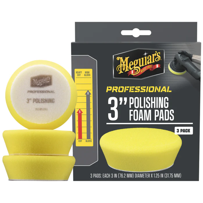 Meguiars Professional Foam Polishing Pads (Yellow - 3pk) 3 in.