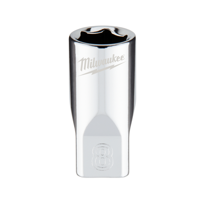 Milwaukee 1/4" Drive 8mm Metric Socket with FOUR FLAT™ Sides