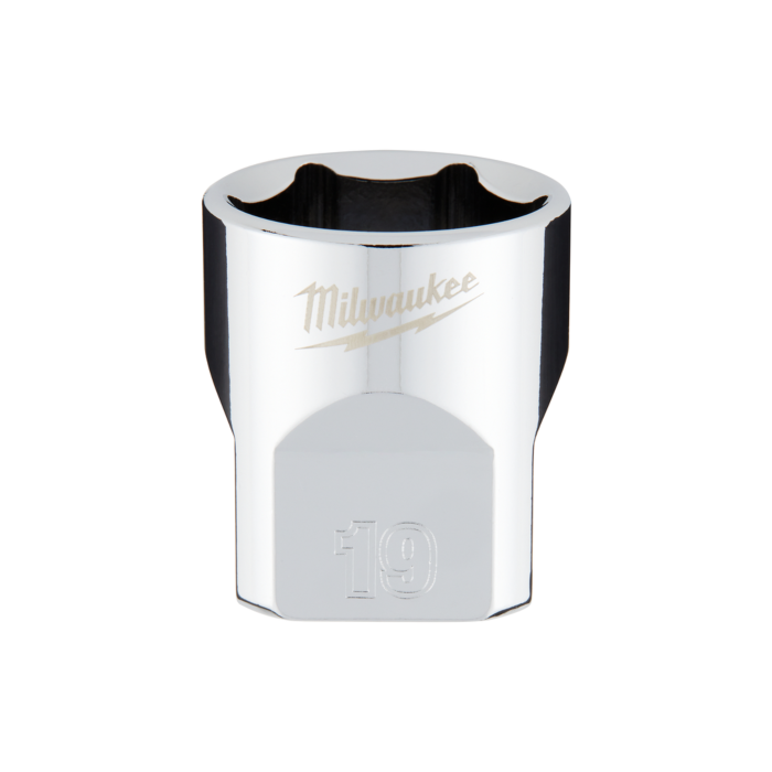 Milwaukee 3/8" Drive 19mm Metric Socket with FOUR FLAT™ Sides