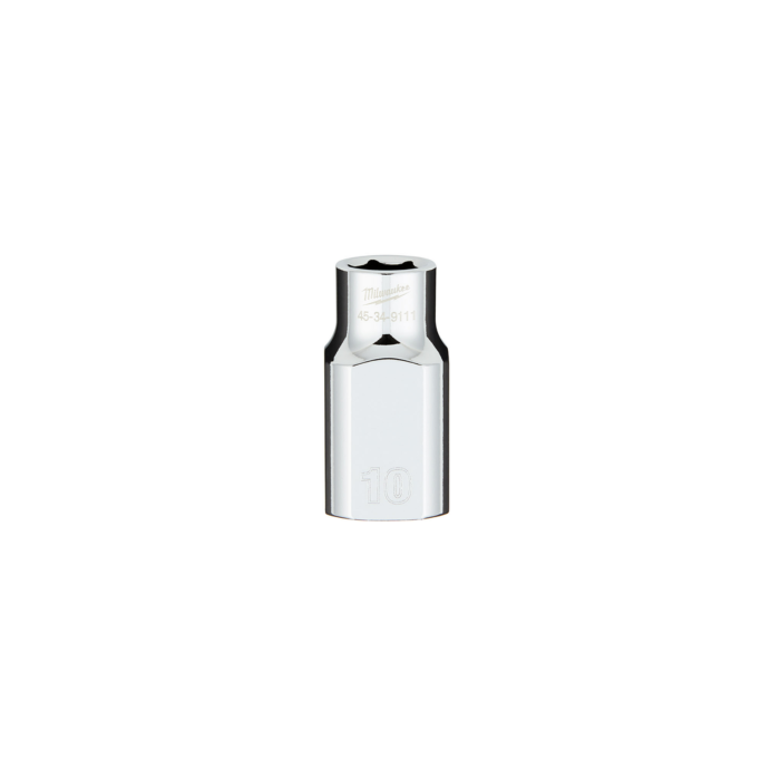 Milwaukee 1/2" Drive10MM Metric 6-Point Socket with FOUR FLAT™ Sides