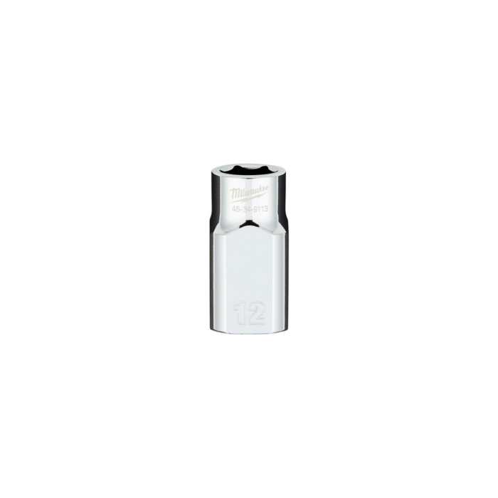 Milwaukee 1/2" Drive 12MM Metric 6-Point Socket with FOUR FLAT™ Sides