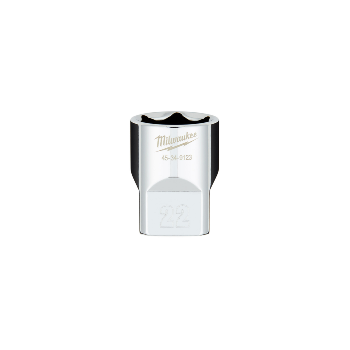 Milwaukee 1/2" Drive 22MM Metric 6-Point Socket with FOUR FLAT™ Sides