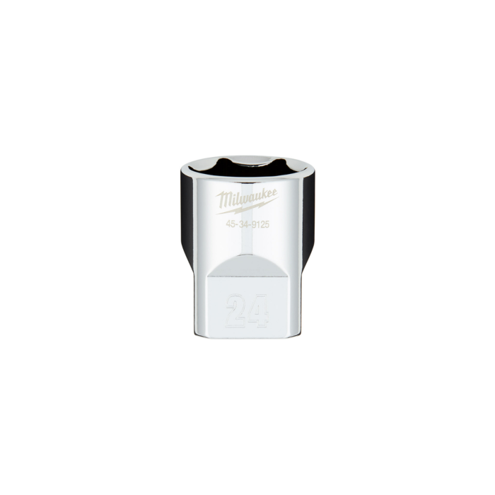 Milwaukee 1/2" Drive 24MM Metric 6-Point Socket with FOUR FLAT™ Sides