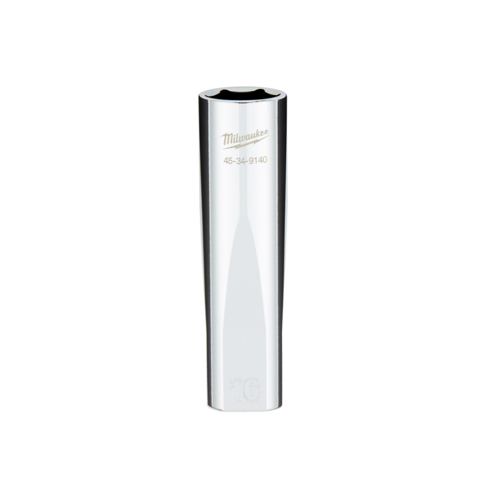 Milwaukee 1/2" Drive 16MM Metric 6-Point Deep Socket with FOUR FLAT™ Sides