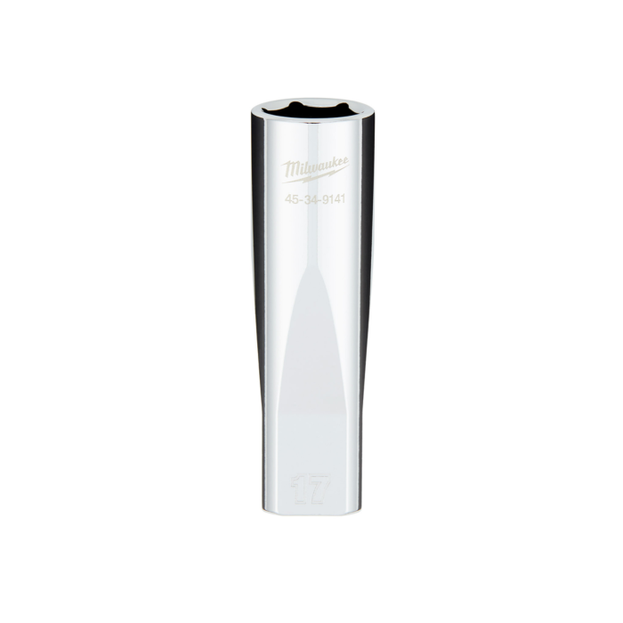 Milwaukee 1/2" Drive 17MM Metric 6-Point Deep Socket with FOUR FLAT™ Sides
