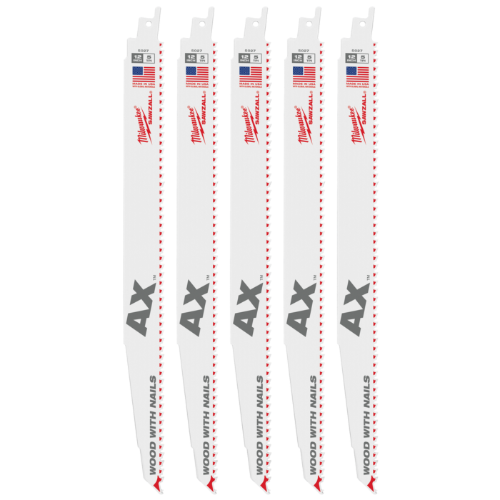 Milwaukee 12" 5 TPI AX™ SAWZALL® Blade for Wood with Nails (25 PK)