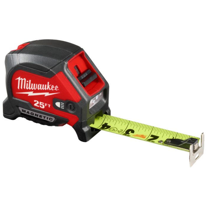 Milwaukee Magnetic Tape Measure w/ Rechargeable 100L Light - 25 ft