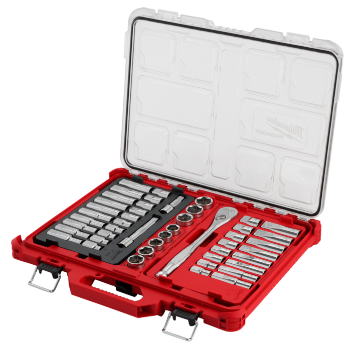 Milwaukee 47pc 1/2" Drive Ratchet & Socket Set with PACKOUT™ Low-Profile Organizer