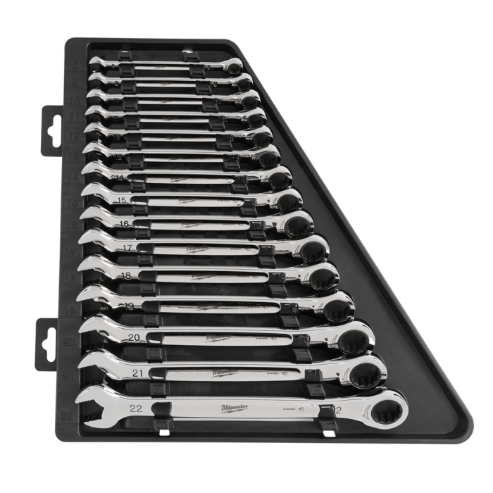 Milwaukee Ratcheting Metric Combination Wrench Set (15pc)