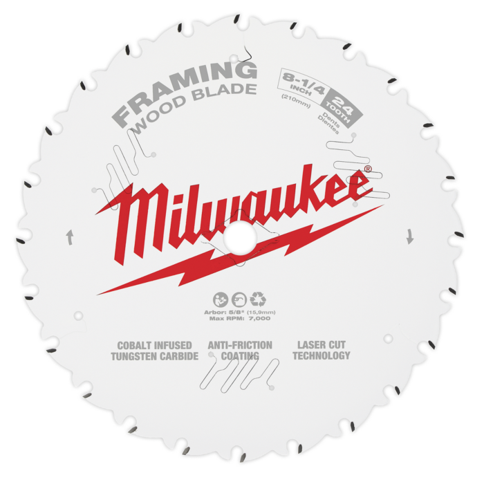 Milwaukee 24T Framing Circular Saw Blade - 8-1/4 in.