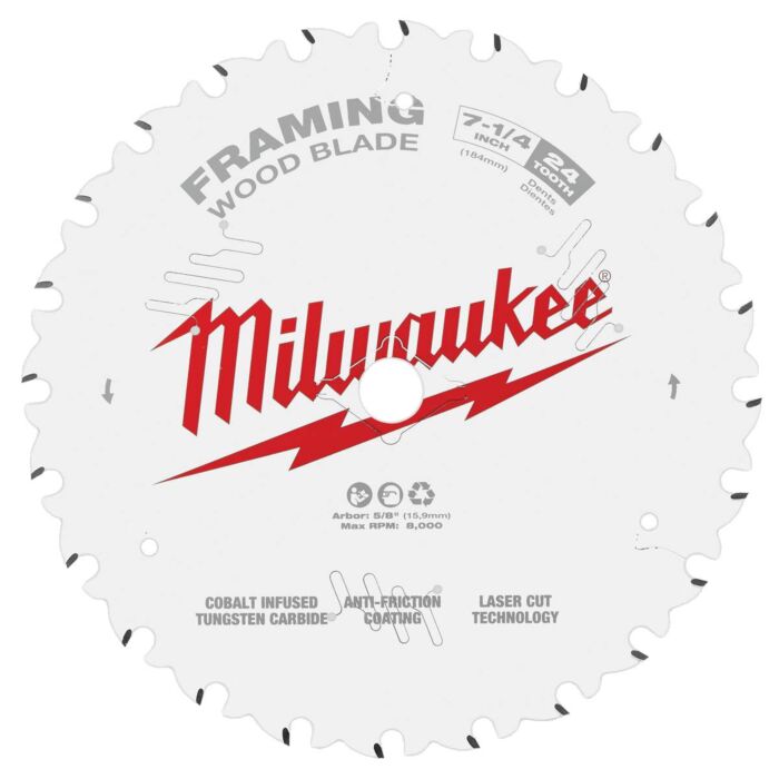 Milwaukee 7-1/4" 24T Framing Circular Saw Blade
