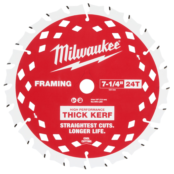 Milwaukee 24T Thick Kerf Framing Circular Saw Blade - 7-1/4 in.