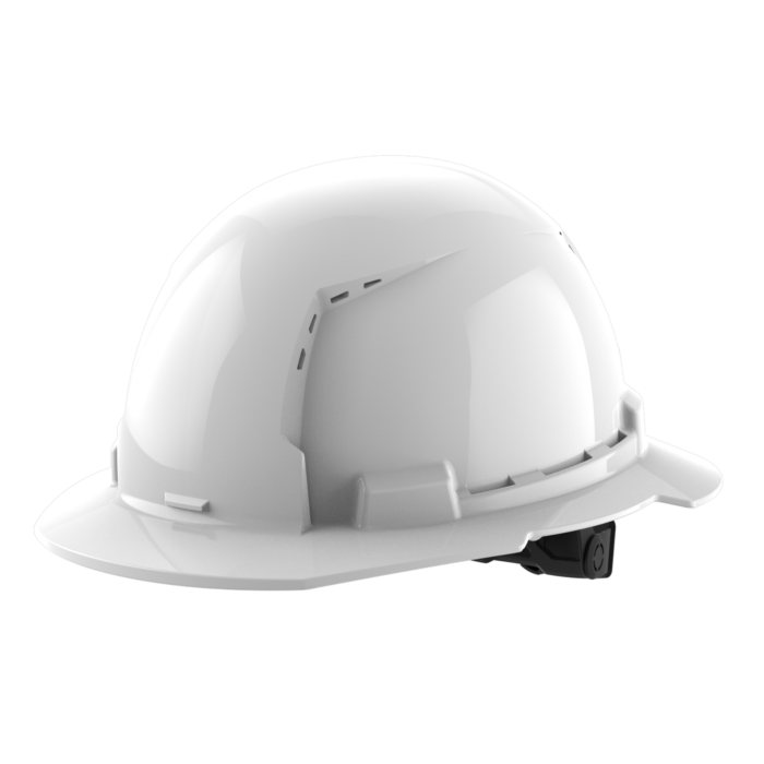 Milwaukee BOLT™ White Full Brim Vented Hard Hat w/6pt Ratcheting Suspension (USA) - Type 1, Class C