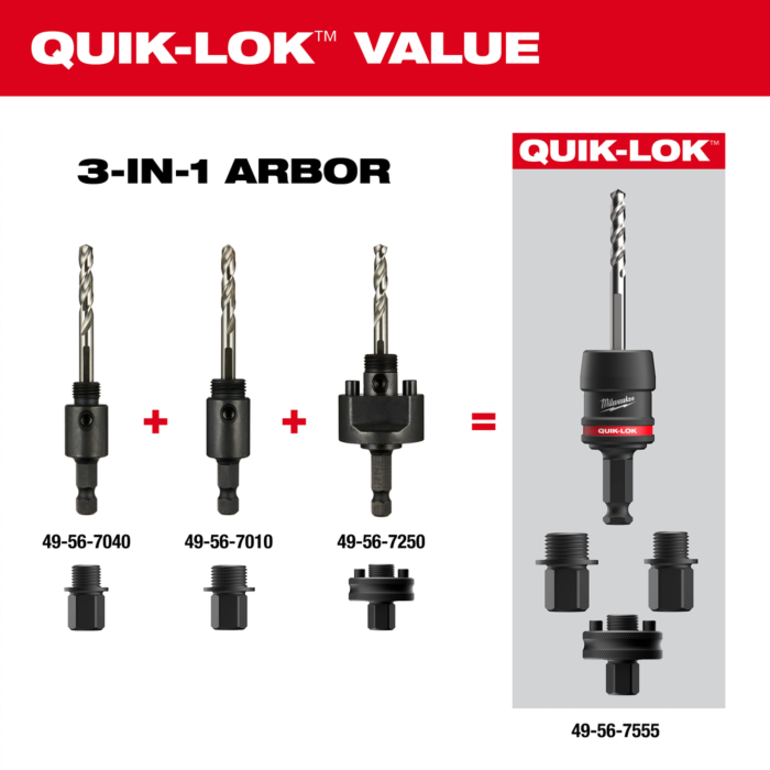 Milwaukee Quik-Lok 3/8 in. Arbor Set (5pc)