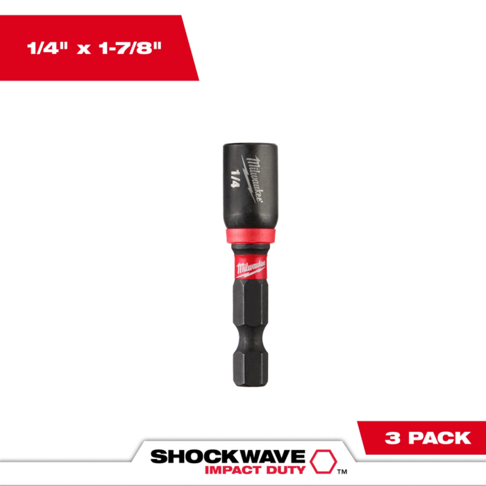 Milwaukee SHOCKWAVE™ Impact Duty 1/4” x 1-7/8” Magnetic Nut Driver (3 PK)
