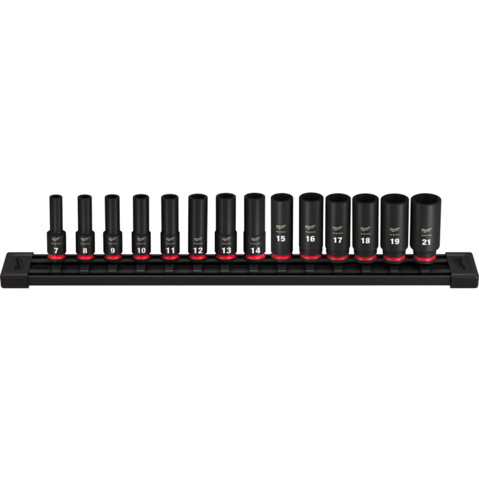 Milwaukee 14PC SHOCKWAVE™ Impact Duty 3/8" Drive Metric Deep 6 Point Socket Set